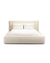 Load image into Gallery viewer, Orion Divan Bed upholstered in cream pearl fabric, available in Queen XL and King XL sizes