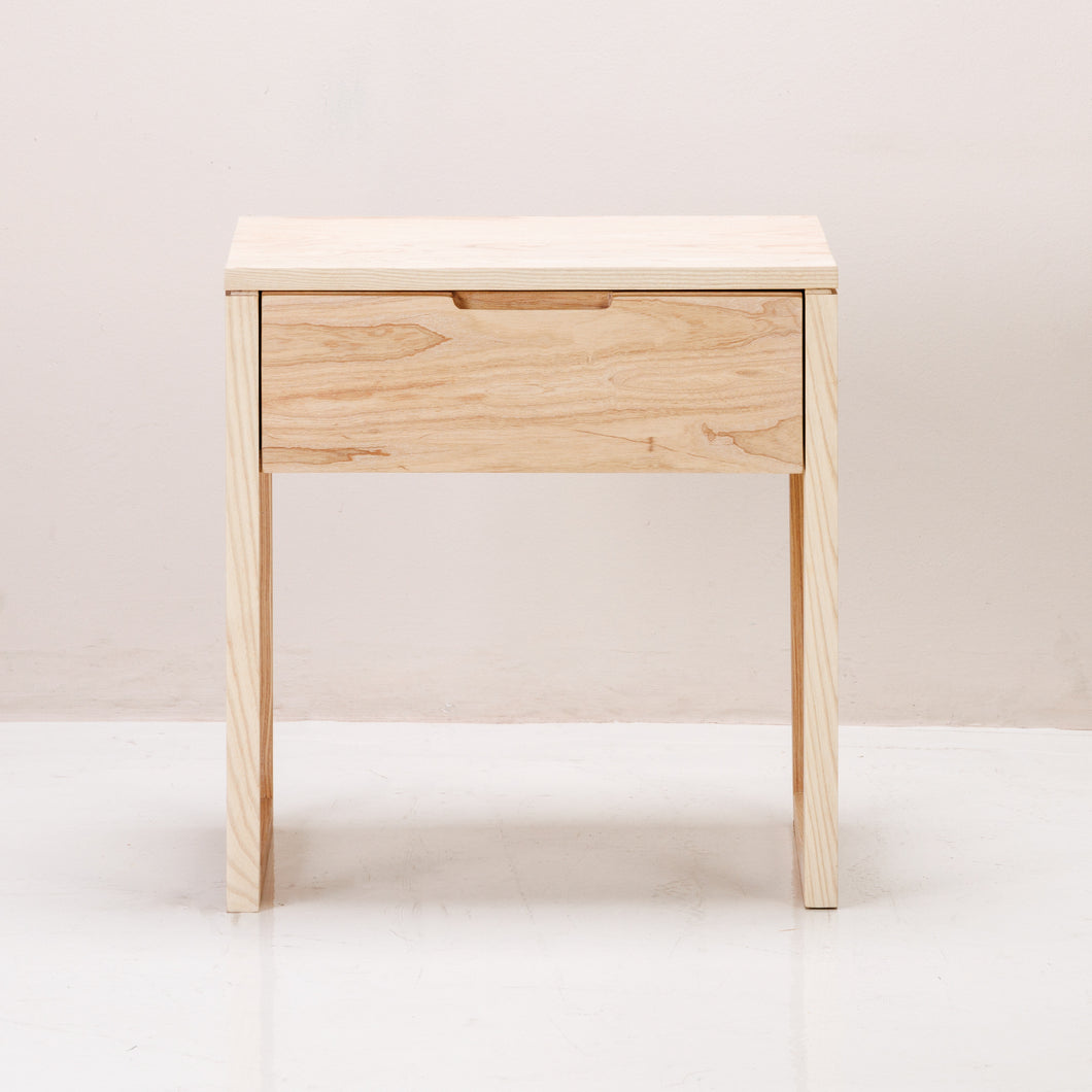 A Copenhagen Pedestal made of solid ash wood with a semi-lime wash colour