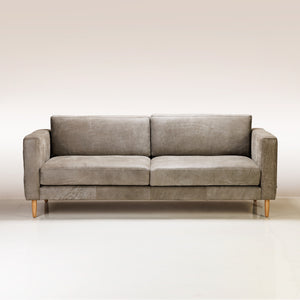 Vega (2 Seater) Leather Sofa in graphite colour, made of leather material