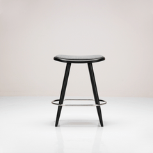 Load image into Gallery viewer, Noida Bar Stool made of solid ash wood and stainless steel, available in coffee and black colours
