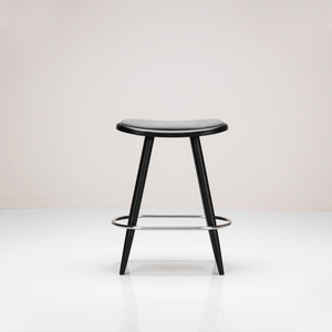 Noida Bar Stool made of solid ash wood and stainless steel, available in coffee and black colours