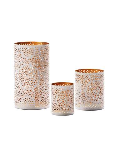 White and Gold Votive Candle Holders