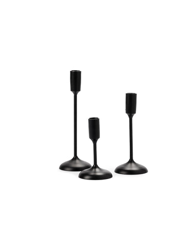 Metal candle stick holders available in black and gold