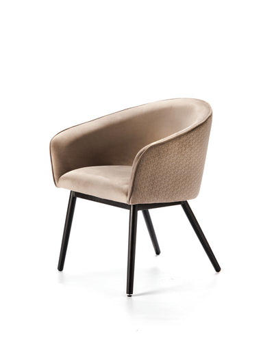 A Capella Dining Chair with solid ash legs, upholstered seat in Manson Iceberg colour