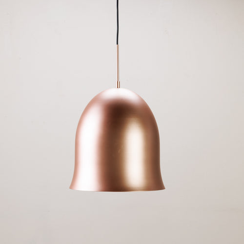 Victory bell pendant light made of metal with a copper colour