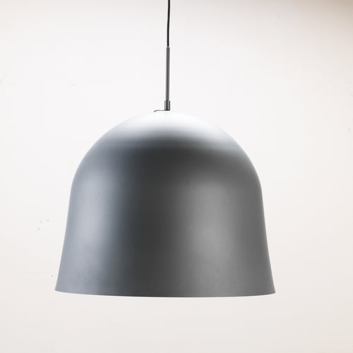 Victory bell pendant light made of metal with a grey colour