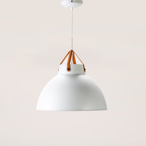 Dome Pendant Light with Leather Strap