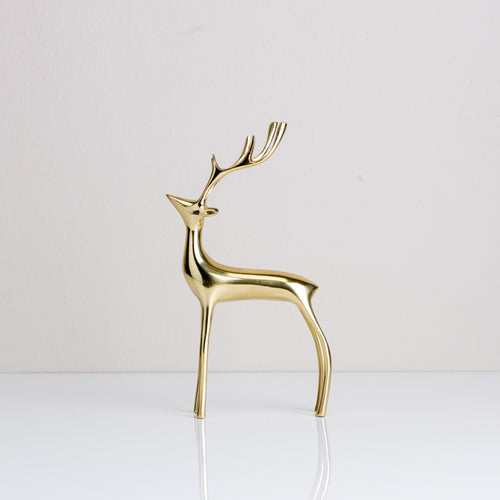 A brass deer sculpture