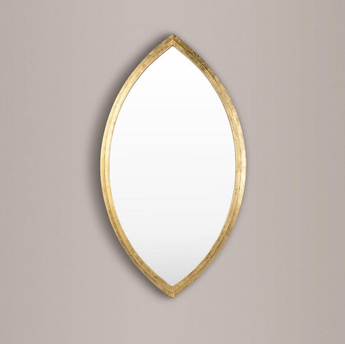 Teardrop Wall Mirror with a gold coloured metal frame