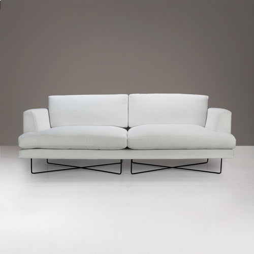 Nebula sofa in invention papayus colour, made of fabric and metal