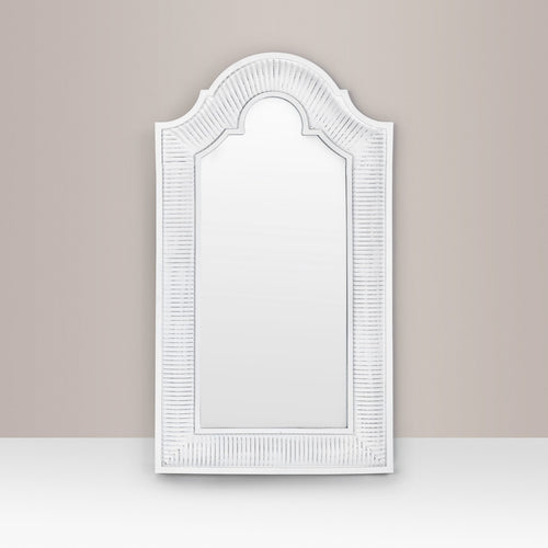 A white and grey Transitional Mirror