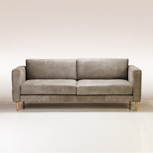 Vega (2 Seater) Leather Sofa in graphite colour, made of leather material