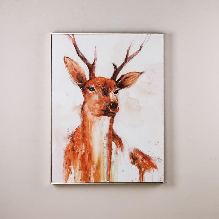 Hand-Painted Stag on Canvas